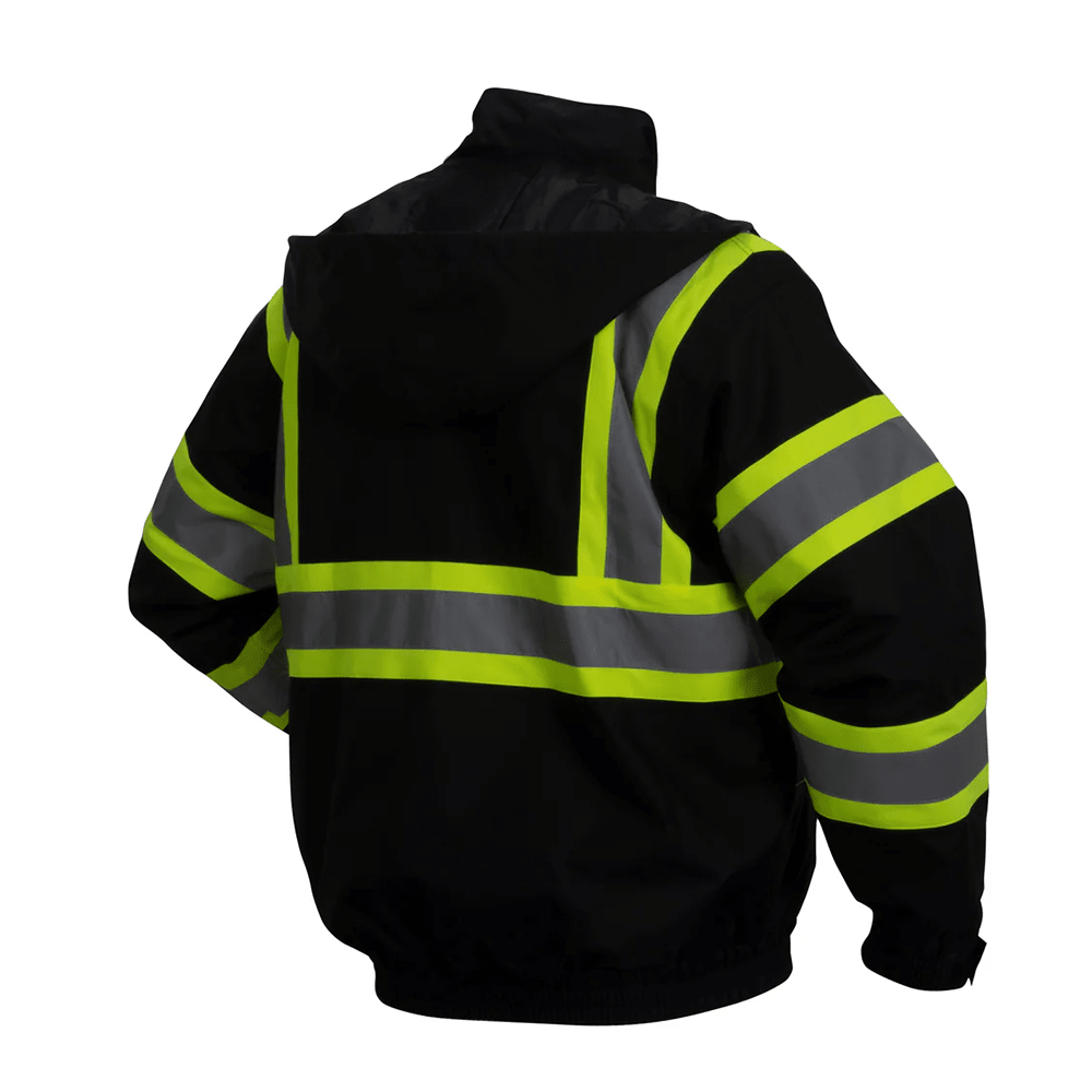 Pyramex RJ37 Class 1 Waterproof Hooded Reflective Jacket with Quilted Lining - Gorvex.com