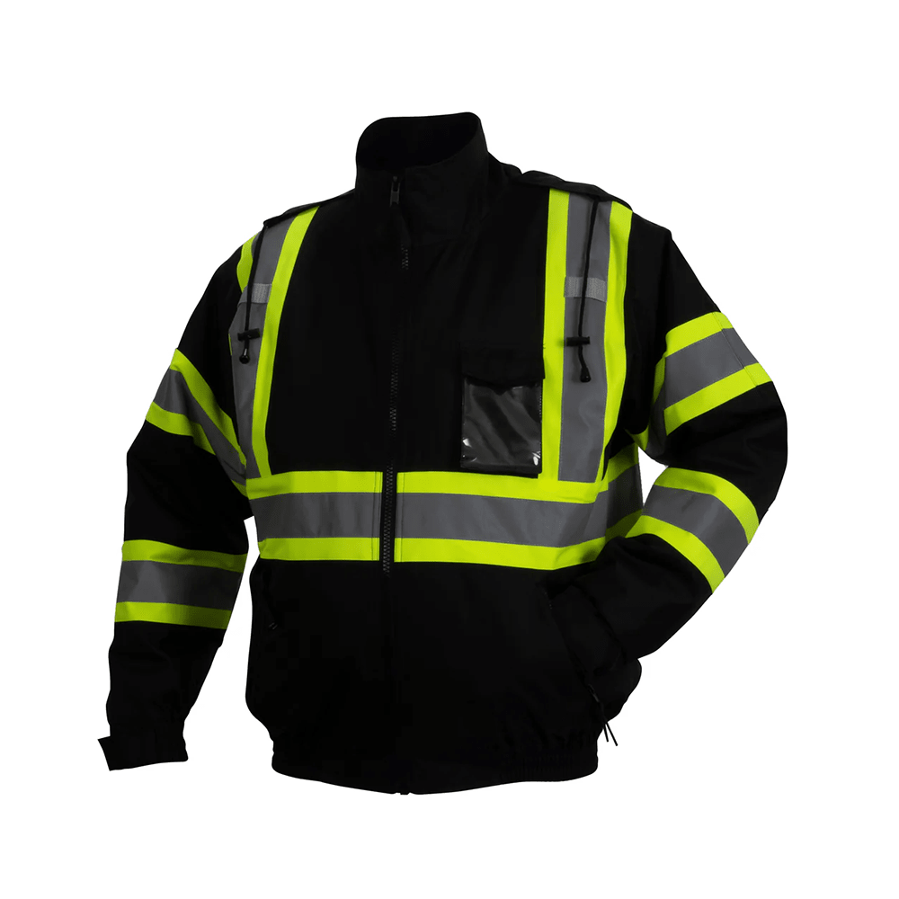 Pyramex RJ37 Class 1 Waterproof Hooded Reflective Jacket with Quilted Lining - Gorvex.com