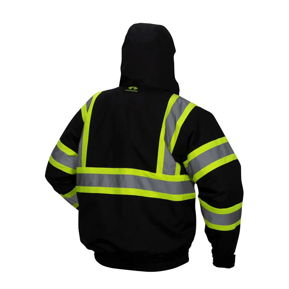 Pyramex RJ37 Class 1 Waterproof Hooded Reflective Jacket with Quilted Lining - Gorvex.com