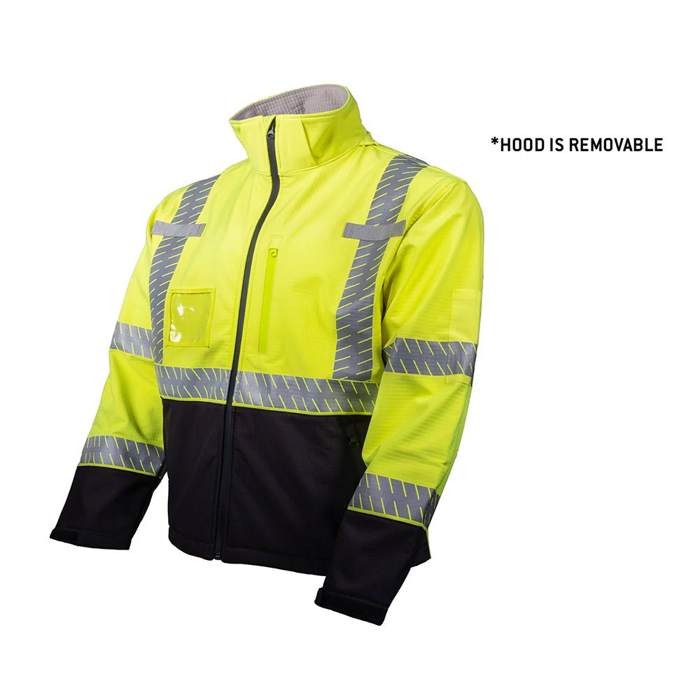 Pyramex RJ40 Hi - Vis Class 3 Waterproof Reflective Jacket with Removable Hood - Gorvex.com