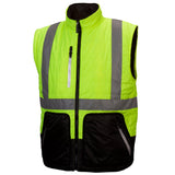 Pyramex RJR33 Series Reversible Hi - Vis Jacket with Black Bottom - Gorvex.com
