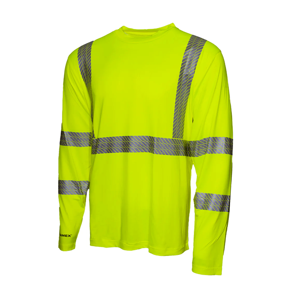 Pyramex RLP1 Hi - Vis Class 3 Long Sleeve Reflective T-Shirt with Phone Pocket - Gorvex.com