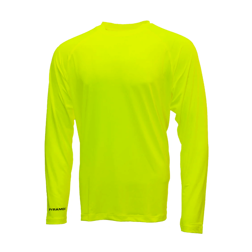 Pyramex RLP1NS Hi - Vis Non - Rated Long Sleeve T-Shirt with Phone Pocket - Gorvex.com