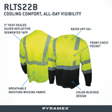 Pyramex RLTS22B Long Sleeve T-Shirt with Segmented Tape & Black Bottom - Gorvex.com
