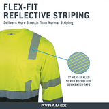 Pyramex RLTS22B Long Sleeve T-Shirt with Segmented Tape & Black Bottom - Gorvex.com