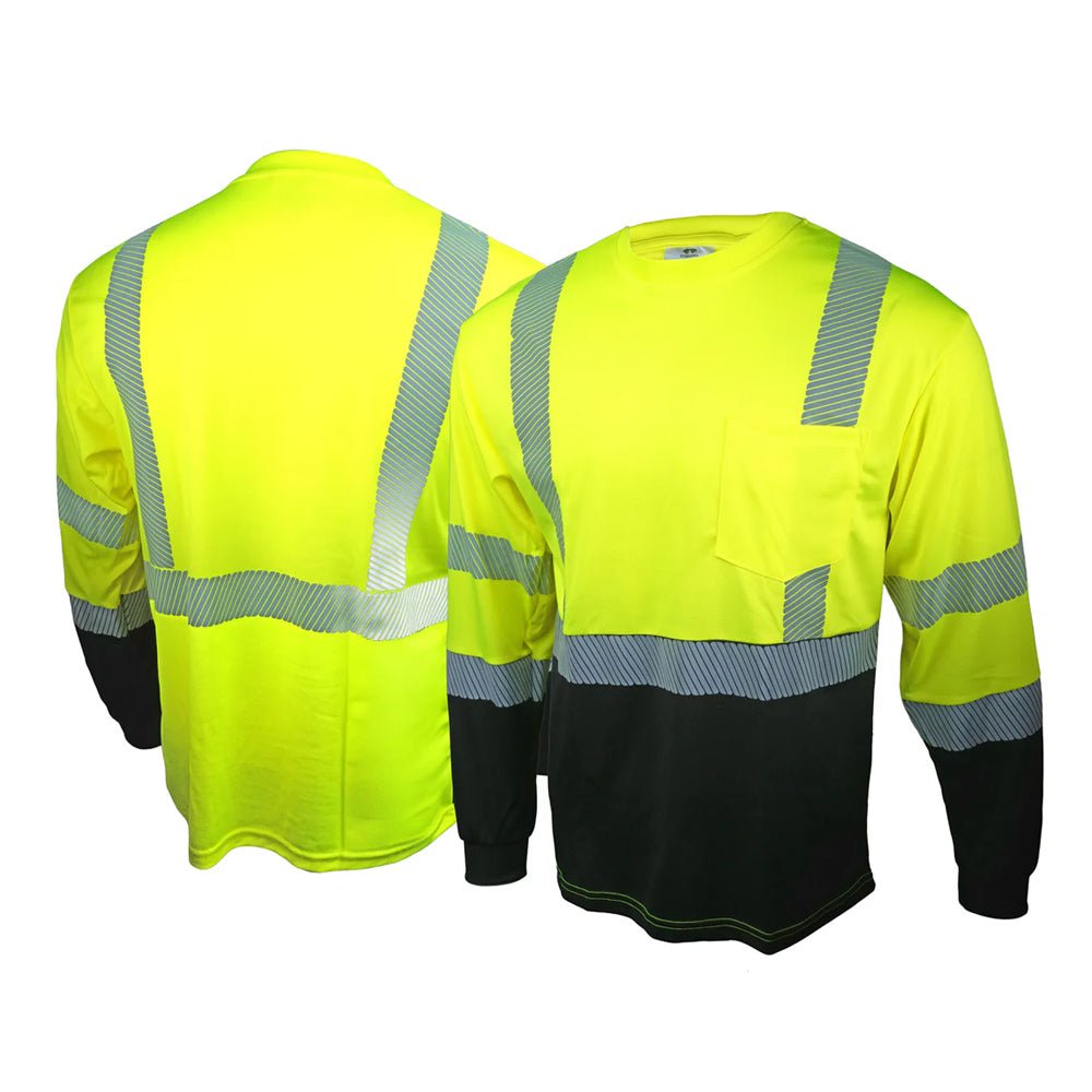 Pyramex RLTS22B Long Sleeve T-Shirt with Segmented Tape & Black Bottom - Gorvex.com