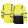 Pyramex RLTS31B Class 3 Hi Vis Long Sleeved Shirt with Black Bottom - Gorvex.com