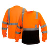 Pyramex RLTS31B Class 3 Hi Vis Long Sleeved Shirt with Black Bottom - Gorvex.com