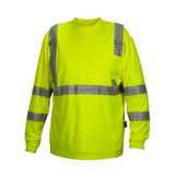 Pyramex RLTS33 Hi - Vis Class 3 Long Sleeve Reflective T-Shirt with Chest Pocket - Gorvex.com