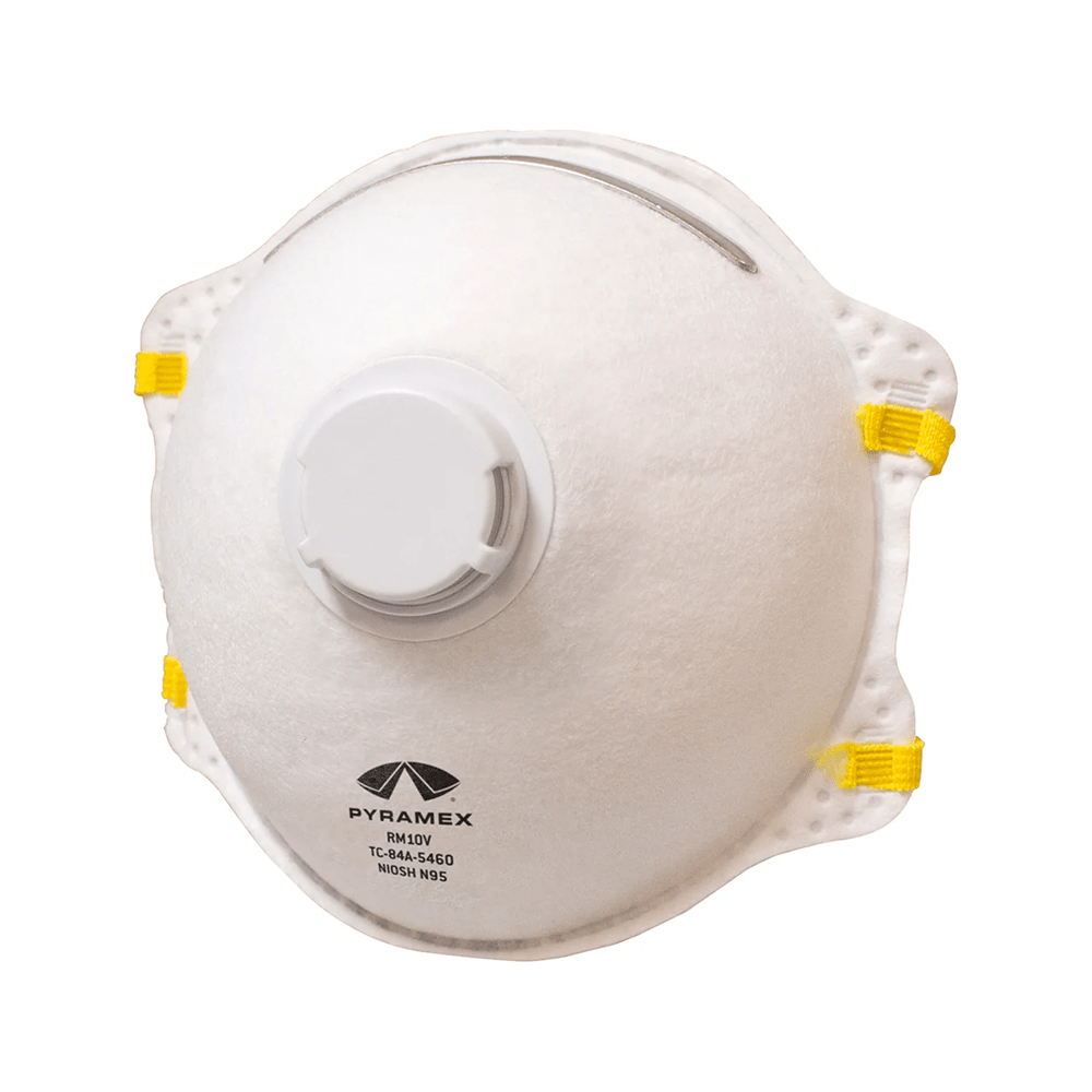 Pyramex RM10V Disposable N95 Cone Respirator with Valve, 1 box (10 pieces) - Gorvex.com