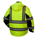 Pyramex RPB36 Series Hi Vis Lime Class 3 Multi - Layer Parka with Hi Vis Inner Jacket - Gorvex.com