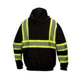 Pyramex RSZH34 Class 1 Black Enhanced Visibility Zipper Sweatshirt - Gorvex.com