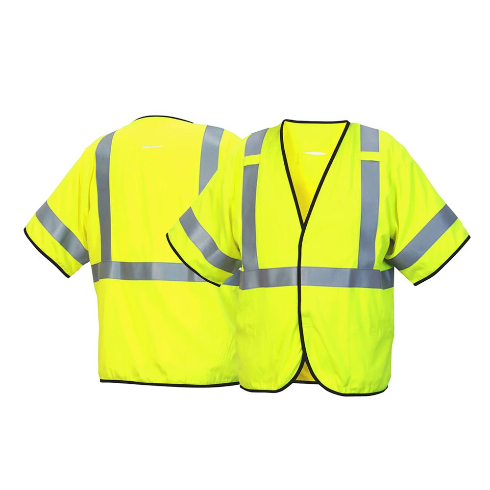 Pyramex RVHL51FR Hi - Vis Class 3 FR Safety Vest with Black Trim - Gorvex.com