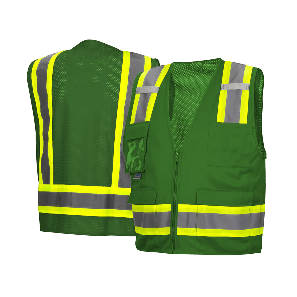 Pyramex RVZ24CP Class 2 Hi Vis Surveyor Vest with Clear Front Pocket - Gorvex.com