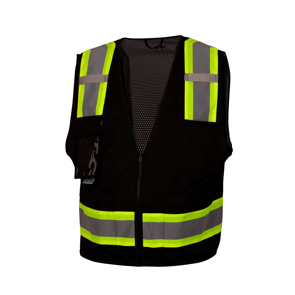 Pyramex RVZ24CP Class 2 Hi Vis Surveyor Vest with Clear Front Pocket - Gorvex.com