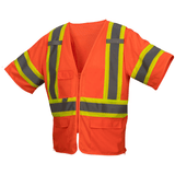Pyramex RVZ36 Series Hi Vis Lime Class 3 Mesh Surveyor Vest - Gorvex.com