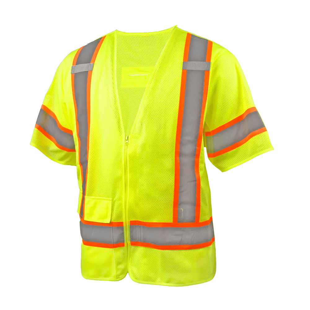 Pyramex RVZ38BR Class 3 Breakaway Mesh Safety Vest with Drawstring Waist - Gorvex.com