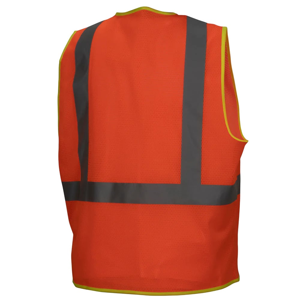 Pyramex RVZ40 Class 2 Zip - Front Hi Vis Safety Vest with Contrast Trim - Gorvex.com