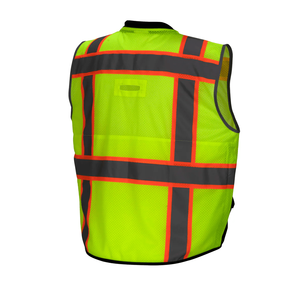 Pyramex RVZ46B Hi - Vis Class 2 Mesh Safety Vest with Back D - Ring Slot - Gorvex.com