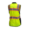 Pyramex RVZF61 Women's Hi - Vis Solid/Mesh Safety Vest with Adjustable Waist - Gorvex.com