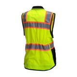 Pyramex RVZF61 Women's Hi - Vis Solid/Mesh Safety Vest with Adjustable Waist - Gorvex.com