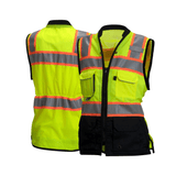 Pyramex RVZF61 Women's Hi - Vis Solid/Mesh Safety Vest with Adjustable Waist - Gorvex.com