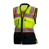 Pyramex RVZF61 Women's Hi - Vis Solid/Mesh Safety Vest with Adjustable Waist - Gorvex.com