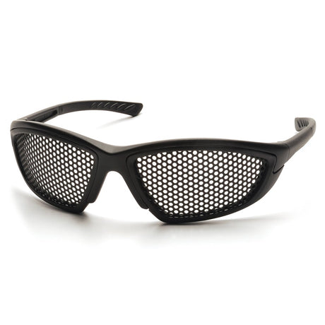 Pyramex Trifecta Safety Glasses, Black Frame, Punched Steel Lens, 1 pair - Gorvex.com