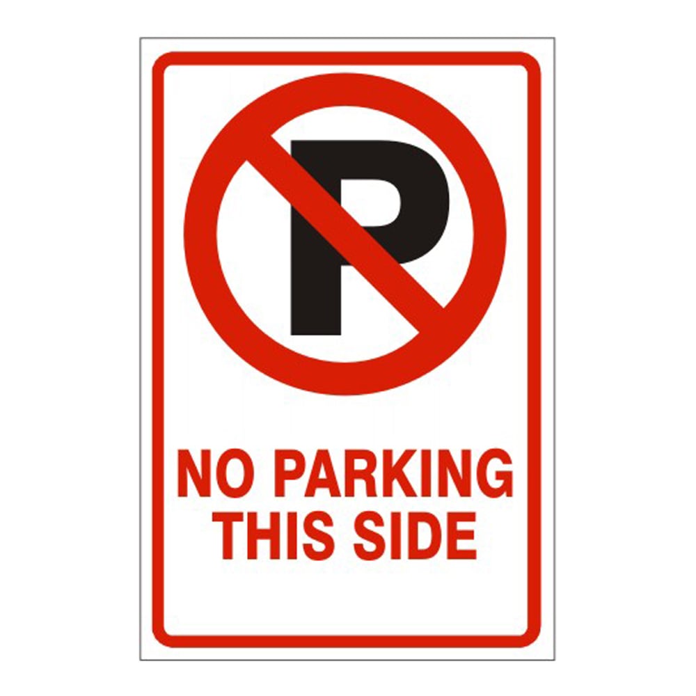 No Parking Picto No Parking This Side - Parking Control Signs, 18x12, Aluminum