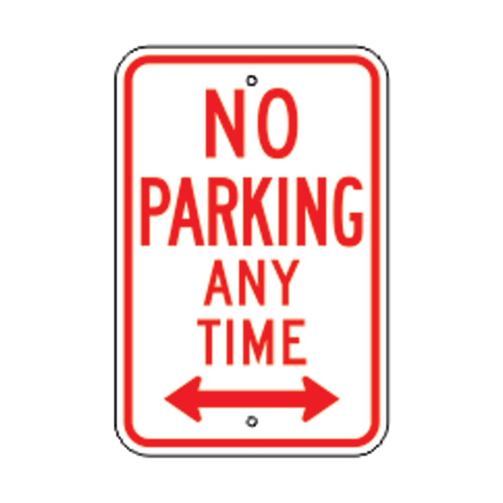 No Parking Any Time Dual Arrow - Parking Control Sign, 18x12, Aluminum EGP Reflective