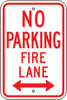 No Parking Fire Lane Dual Arrow -  Parking Control Sign, 18x12, Aluminum