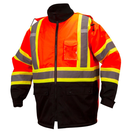 Pyramex RCP32 Series Hi Vis Orange Canadian Parka with Concealed Hood