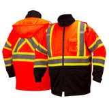 Pyramex RCP32 Series Hi Vis Orange Canadian Parka with Concealed Hood