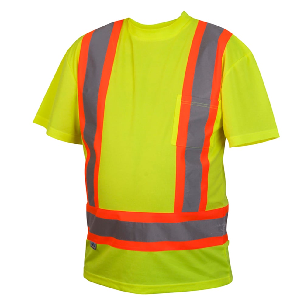 Pyramex RCTS21 Series Hi Vis Lime T-Shirt with Contrasting Tape