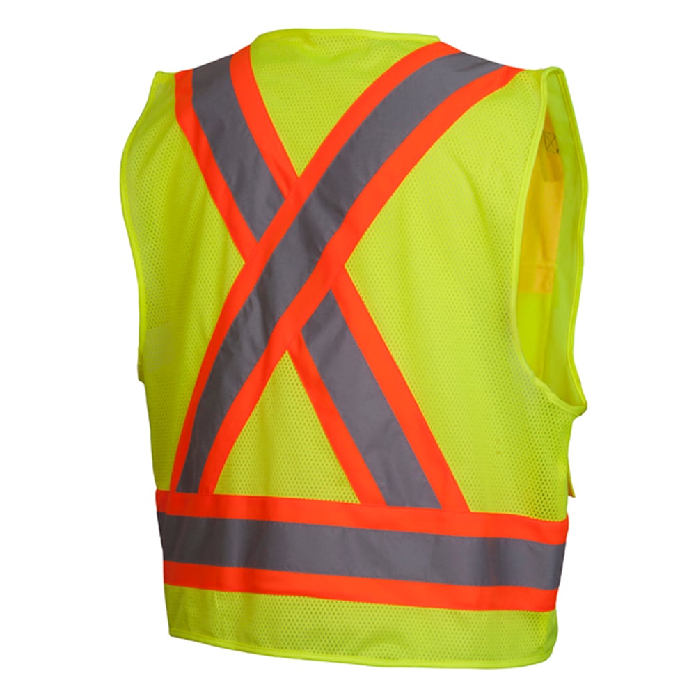 Pyramex RCZ24 Series Hi Vis Mesh/Solid Vest with Zipper Closure