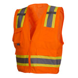 Pyramex RCZ24 Series Hi Vis Mesh/Solid Vest with Zipper Closure