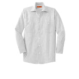 Red Kap CS10 Long Sleeve Striped Industrial Work Shirt - Gorvex.com