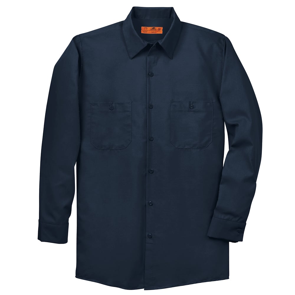 Red Kap SP14 Long Sleeve Industrial Work Shirt with Buttoned Pockets - Gorvex.com