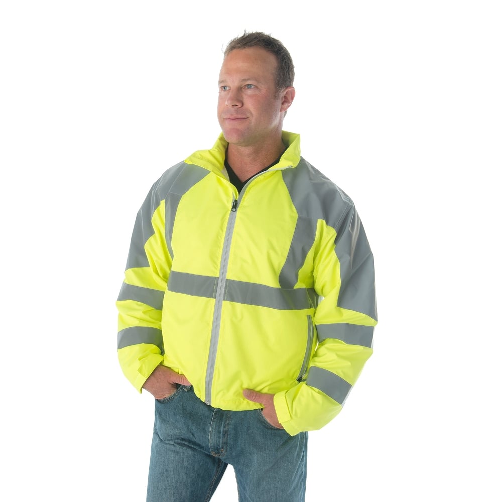 Reptyle™ Hi Vis Ripstop Windbreaker with Reflective Shoulders/Sleeves - Gorvex.com