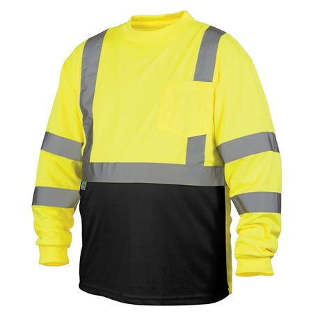 Pyramex RLTS31B Class 3 Hi Vis Long Sleeved Shirt with Black Bottom