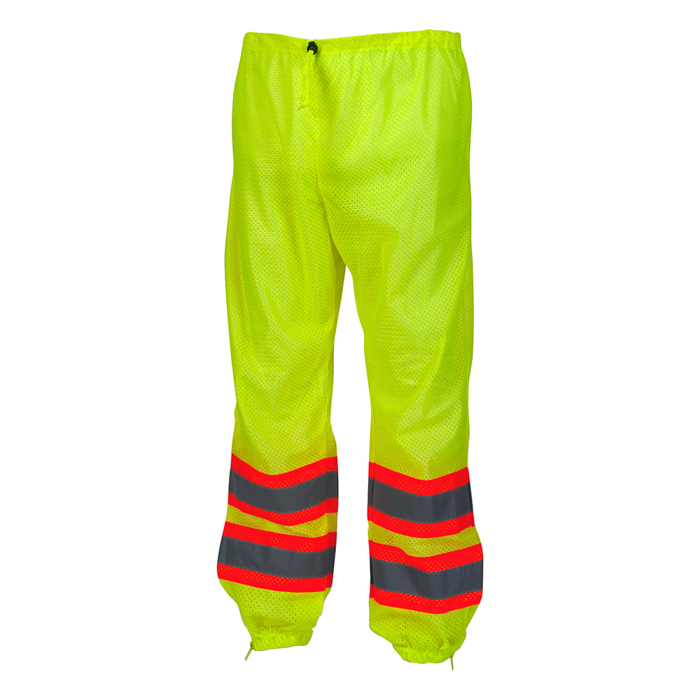 Pyramex RMP10 Hi Vis Lime Mesh Pants with Contrasting Reflective Tape