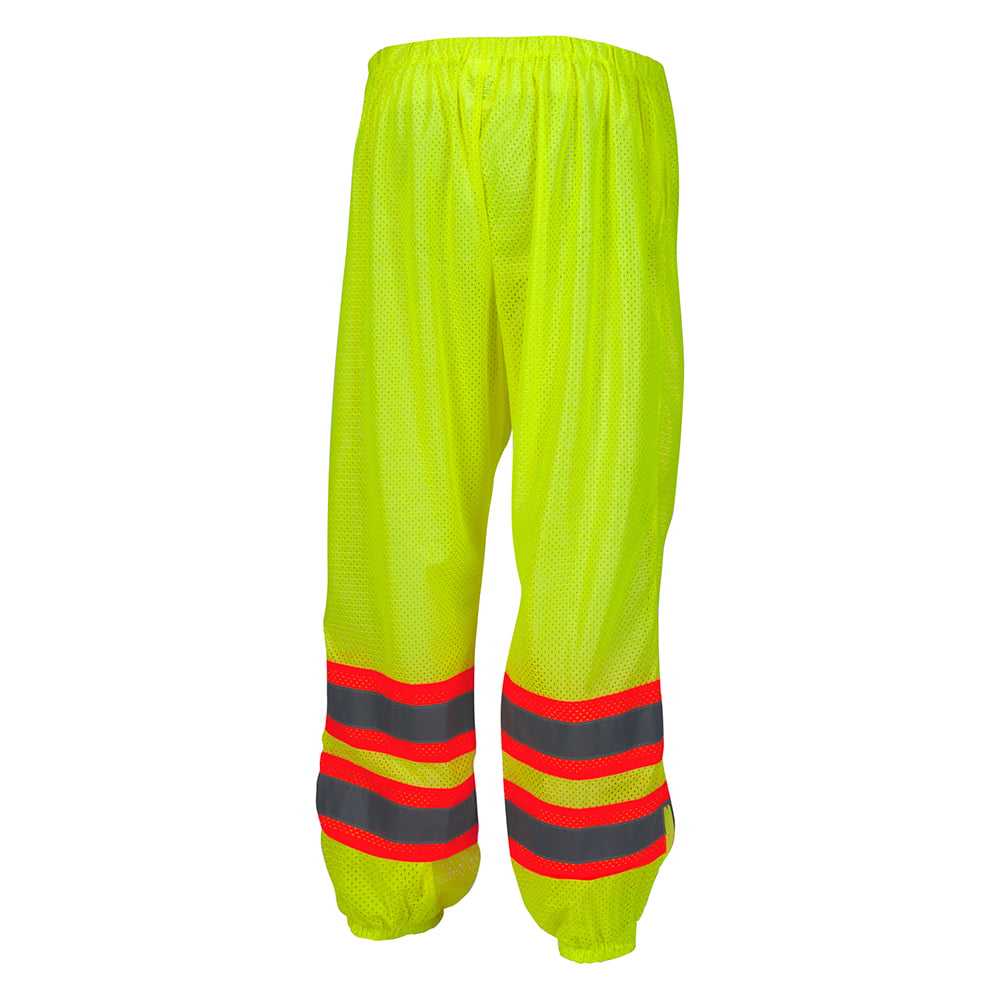 Pyramex RMP10 Hi Vis Lime Mesh Pants with Contrasting Reflective Tape