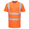 Portwest RT23 Hi Vis Orange Short-Sleeved T-Shirt RIS with Crew Neck