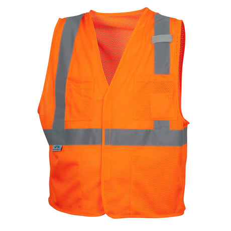 Pyramex RVHL20 Series Hi Vis 5 Pocket Vest with Hook & Loop Closure