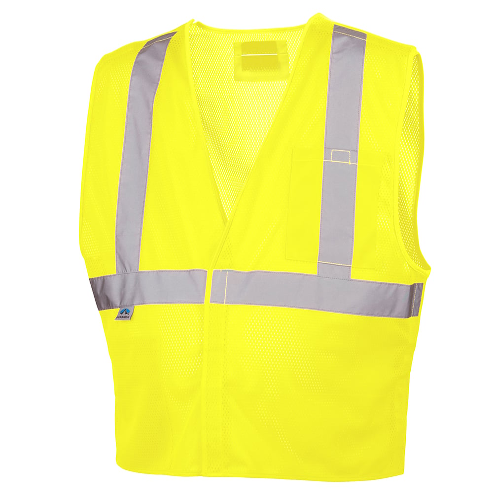 Pyramex RVHL25 Series Hi Vis Mesh Vest with Hook & Loop Closure