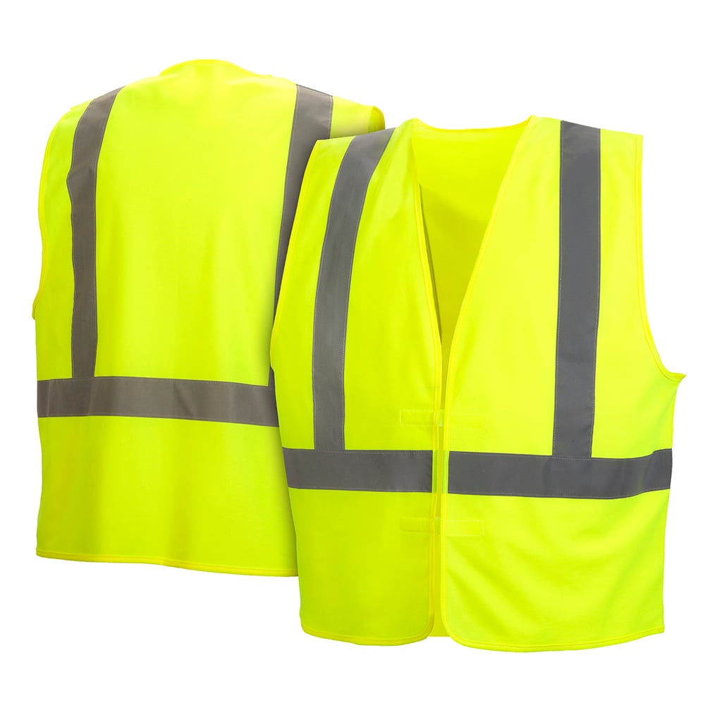 Pyramex RVHL29 Series Hi Vis Solid Vest with Hook & Loop Closure