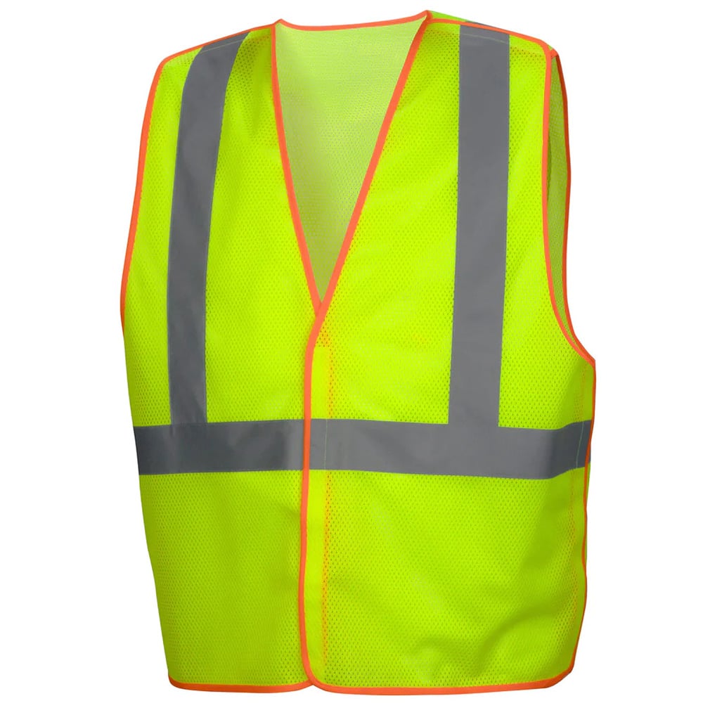 Pyramex RVHL40 Class 2 Mesh Hook & Loop Safety Vest with Contrast Trim