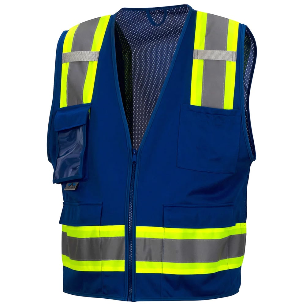 Pyramex RVZ24CP Class 2 Hi Vis Surveyor Vest with Clear Front Pocket