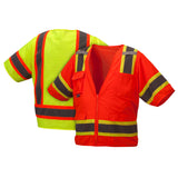 Pyramex RVZ34 Series Hi Vis Mesh/Solid Vest Class 3 with 4 Pockets