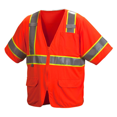 Pyramex RVZ35 Series Hi Vis Mesh Vest Class 3 with 3 Pockets